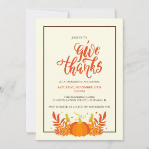 Kürbis-Dankeschön-Thanksgiving-Abendparty Einladung