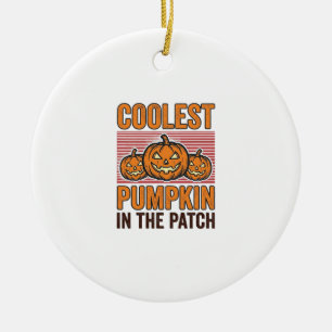 Kürbis der coolste im Kürbisfeld Halloween Vintage Keramik Ornament