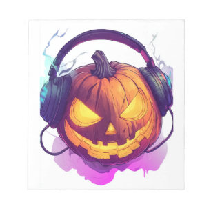 Kürbis-DJ-Party Notizblock