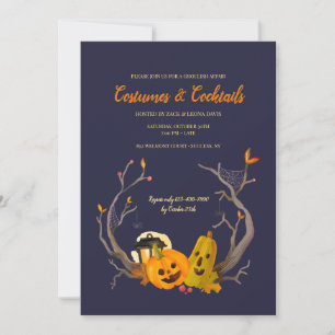 Kürbis-Duo Halloween-Party-Einladungen Einladung