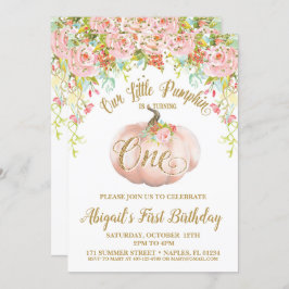 Kürbis-Einladung, Kürbis-erster Geburtstag Einladung