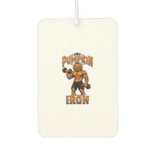 Kürbis Eisen Vintage Bodybuilder Halloween Design_ Autolufterfrischer