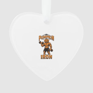 Kürbis Eisen Vintage Bodybuilder Halloween Design_ Ornament