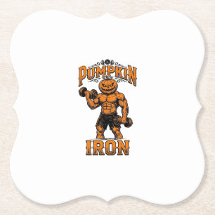 Kürbis Eisen Vintage Bodybuilder Halloween Design_ Untersetzer