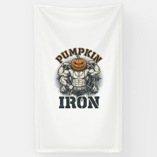 Kürbis Eisen Vintage Bodybuilding Halloween Design Banner