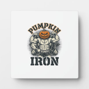 Kürbis Eisen Vintage Bodybuilding Halloween Design Fotoplatte