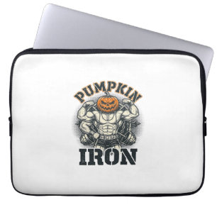 Kürbis Eisen Vintage Bodybuilding Halloween Design Laptopschutzhülle