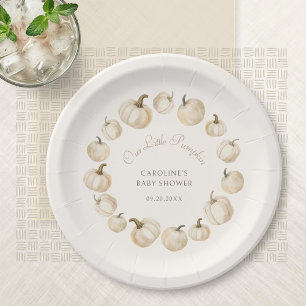 Kürbis Eleganter Herbst Babyshower Pappteller