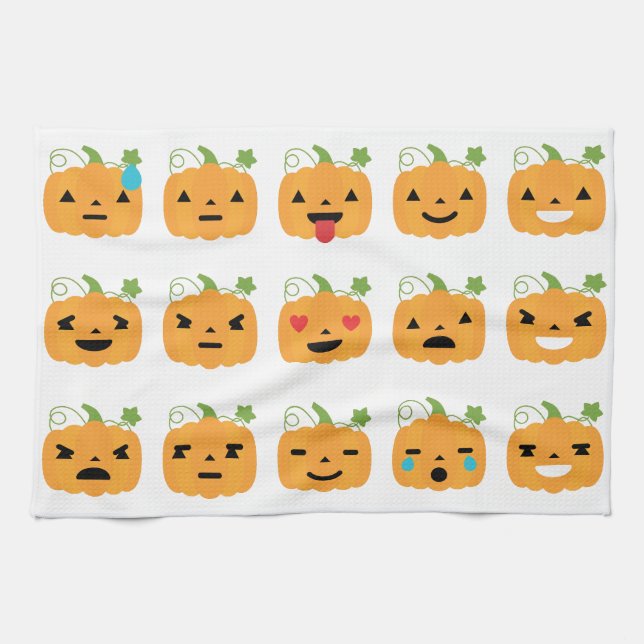 Kürbis-Emojis Handtuch (Horizontal)