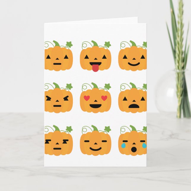 Kürbis-Emojis Karte (Vorderseite)