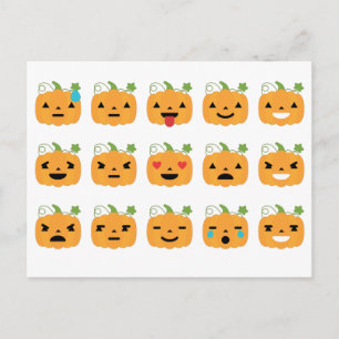 Kürbis-Emojis Postkarte