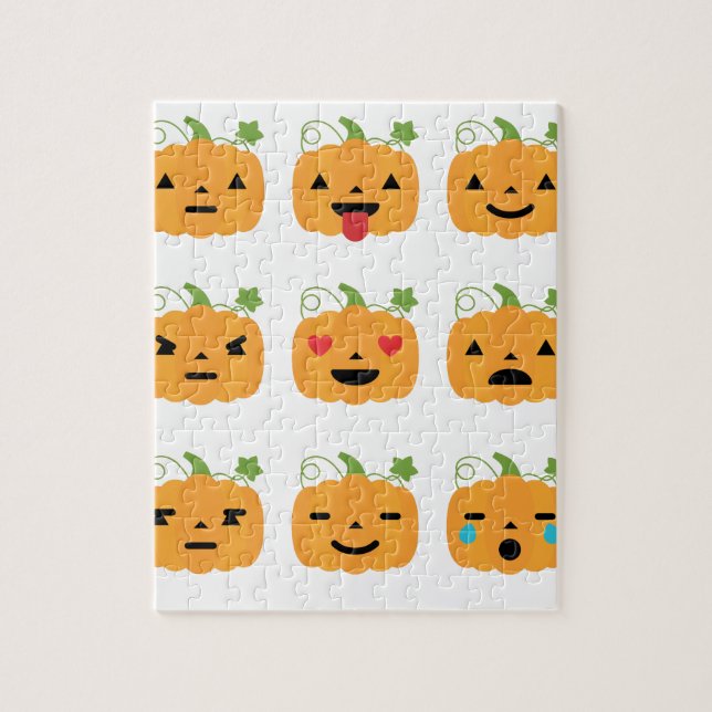 Kürbis-Emojis Puzzle (Vertikal)