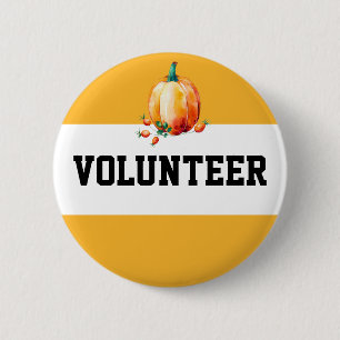 Kürbis-Fall-Ernte-Messe-Freiwillig-Namensschild Button