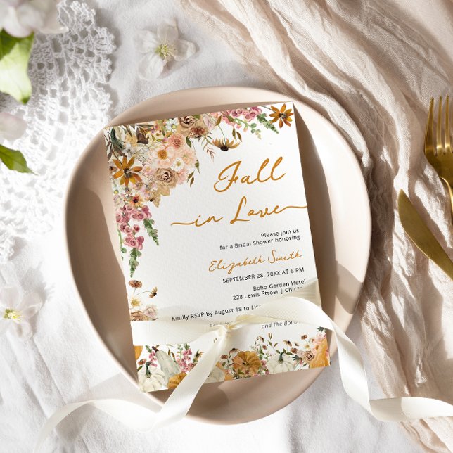 Kürbis Fall Liebe Fall Blumenkohl Brautparty Einladung (Von Creator hochgeladen)