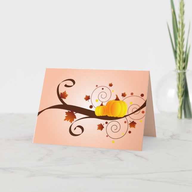 Kürbis fallen - Karte (Vorderseite)