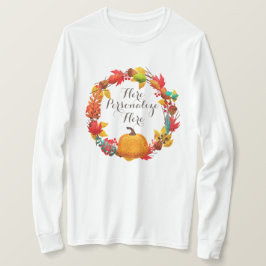Kürbis fallen und Herbstblätter kränzen T-Shirt