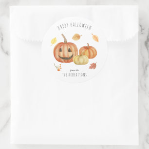 Kürbis Frohe Halloween-Überraschung Runder Aufkleber