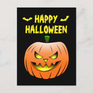 Kürbis Frohes Halloween Grußkarte Postkarte