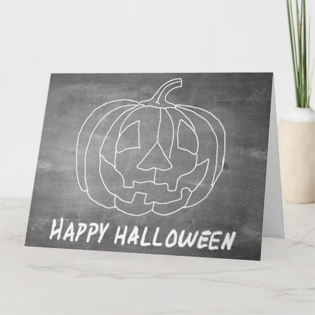 Kürbis für Halloween 1-Chalkboard-Look Karte (Vorderseite)