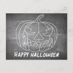Kürbis für Halloween 2 Kreidetafel-Look Feiertagspostkarte