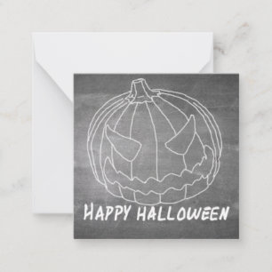 Kürbis für Halloween 6 Kreidetafel-Look Mitteilungskarte