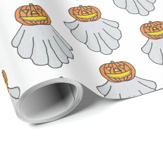 Kürbis-Geist (weiß) - Geschenkpapier