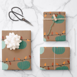 Kürbis Geschenkpapier Set