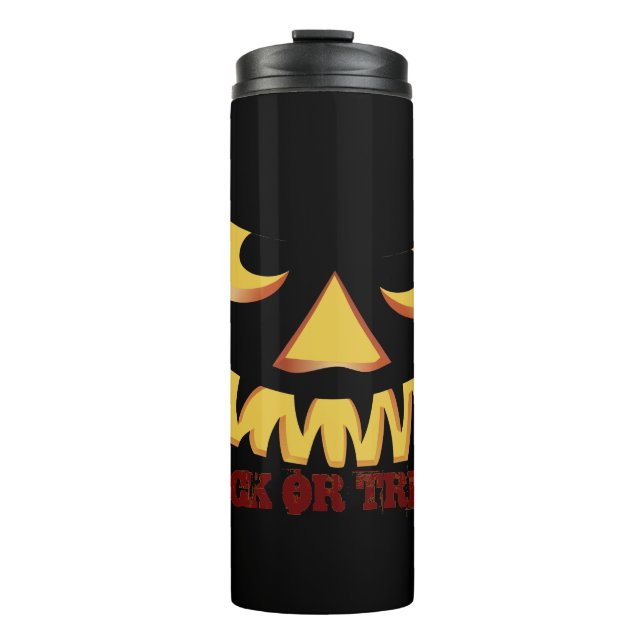 Kürbis Gesicht 2 Thermosbecher (Vorderseite)