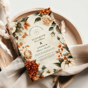 Kürbis-Gewürz-Eleganz-Hochzeit Einladung