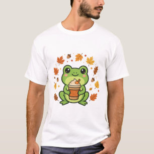 Kürbis-Gewürz-Frosch Süße Herbstkunst T-Shirt