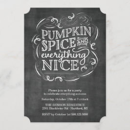 Kürbis-Gewürz-Herbst-Fall-Kreide-Party Einladung
