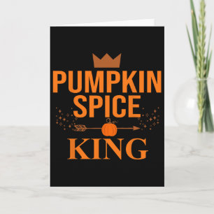 Kürbis-Gewürz-König Kaffee-Liebhaber Halloween Und Karte
