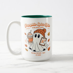Kürbis-Gewürz-Latte-Geist Persönlicher Name Lehrer Zweifarbige Tasse