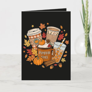 Kürbis-Gewürz-Latte Herbst-Fall-Saison Feiertagskarte
