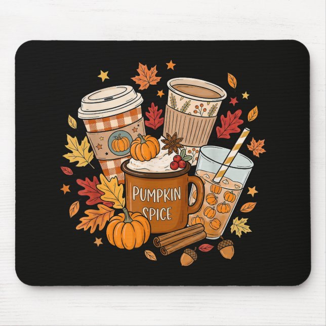 Kürbis-Gewürz-Latte Herbst-Fall-Saison Mousepad (Vorne)