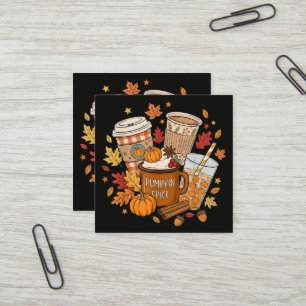 Kürbis-Gewürz-Latte-Herbst-Fall-Saison Quadratische Visitenkarte