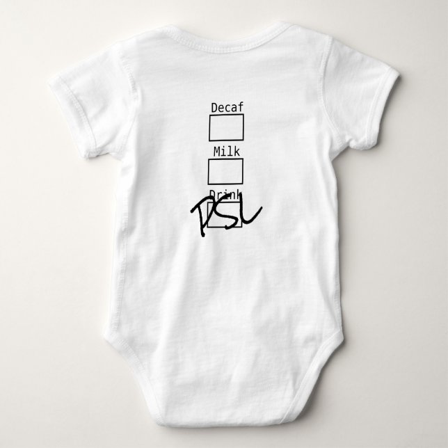 Kürbis-Gewürz Latte Kostüm Baby Strampler (Rückseite)