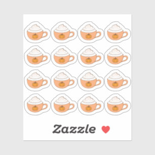 Kürbis-Gewürz-Latte-Tassen Thanksgiving Gemütliche Aufkleber