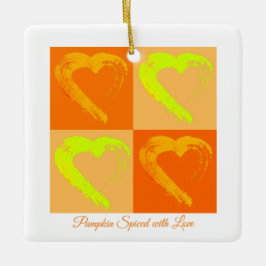 Kürbis gezaubert mit Liebe Herz Kar Ornament