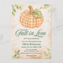Kürbis-Gingham-Fall-in-Love-Baby-Party