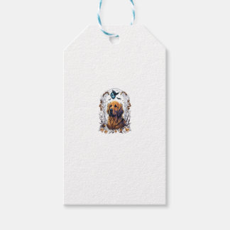 Kürbis-Goldie-Kostüm auf Golden Retriever Hallowee Geschenkanhänger