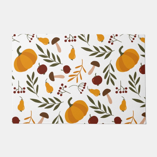 Kürbis, Granatäpfel, Birnen Fußmatte (Vorderseite)