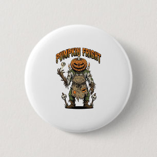Kürbis-Grusele-Shirt Vintage Augapfel Halloween-Ku Button