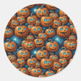 Kürbis-Halloween-Aufkleber Runder Aufkleber