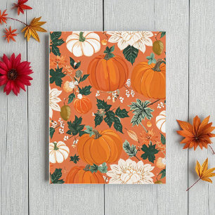 Kürbis Halloween, Botanisches Orange Grünzeug Herb Postkarte
