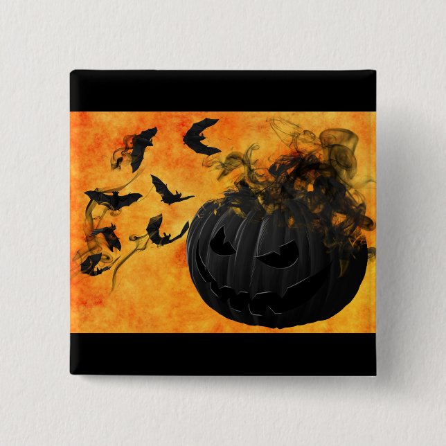 Kürbis Halloween Button (Vorderseite)