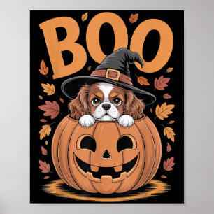 Kürbis Halloween Cavalier King Charles Spaniel Poster