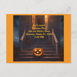 Kürbis-Halloween-Einladung Einladungspostkarte