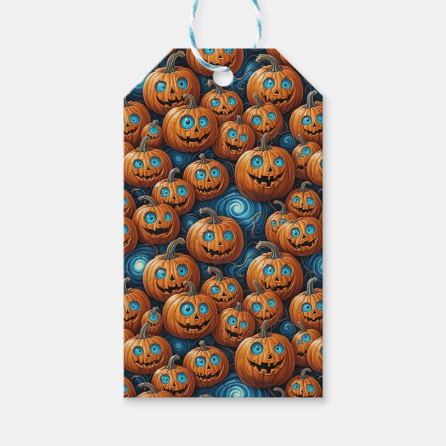 Kürbis-Halloween-Geschenkanhänger Geschenkanhänger (Vorderseite)