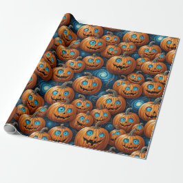 Kürbis-Halloween-Geschenkpapier mit skurrilem Desi Geschenkpapier